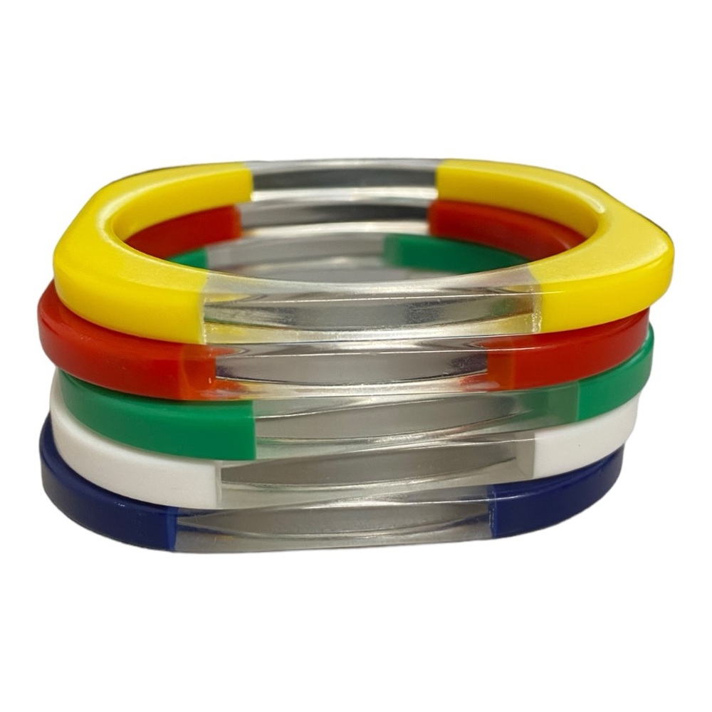 Vintage Square Rounded Edges Bangle Bracelets Lot… - image 3